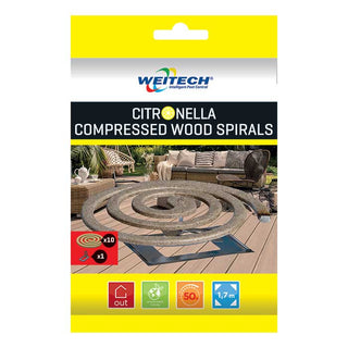 Weitech Citronella Compressed Wood Spiral against mosquitoes - 10 pcs per box