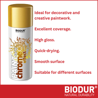 BIODUR - Spray Paint Chrome Effect - Gold - 400ml