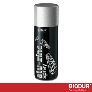 BIODUR High Temp Aluminium Zinc Aerosol Spray - 400ml - Anti Rust - Heat Resistant up to 350°C - Quick Dry - UV & Weather Resistant - Indoor/Outdoor