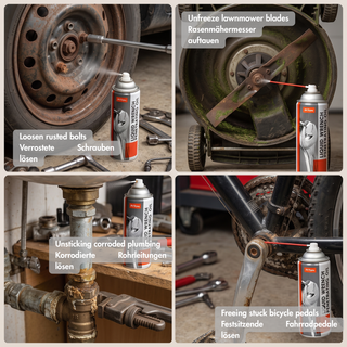 PiTon Liquid Wrench Penetrating Oil Spray - 150ml - Fast Acting Rust Penetrant - Unseizes Joints & Bolts - Heavy Duty MoS2 Moly Lubricant