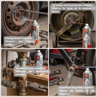 PiTon Liquid Wrench Penetrating Oil Spray - 150ml - Fast Acting Rust Penetrant - Unseizes Joints & Bolts - Heavy Duty MoS2 Moly Lubricant