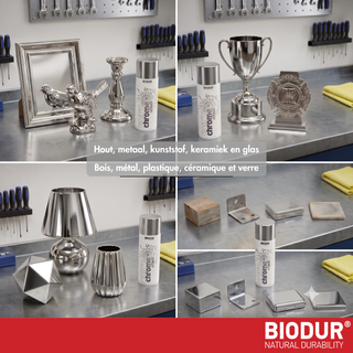BIODUR Mirror Gold/Silver Chrome Effect Spray Paint - 400 ml - High-Gloss Metallic - Quick Dry - Interior Decor Use