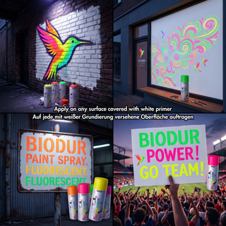BIODUR Fluorescerende Neon Acryl Spuitverf - 400ml - Hoge Dekkracht - Sneldrogend - Weerbestendig - Multi-Oppervlak Binnen & Buiten