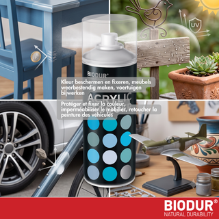 BIODUR Universal Acrylic Clear Lacquer Spray Paint – 400ml – High Gloss Protective Top Coat – Fast-Drying – UV & Weather Resistant – Indoor/Outdoor