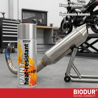BIODUR Hitzebeständige Silikon-Sprühfarbe – 400 ml – Bis 600 °C – Rostschutz – Wetterbeständig – Innen/Außen