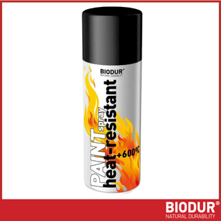 BIODUR Hitzebeständige Silikon-Sprühfarbe – 400 ml – Bis 600 °C – Rostschutz – Wetterbeständig – Innen/Außen