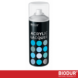 BIODUR Universal Acrylic Clear Lacquer Spray Paint – 400ml – High Gloss Protective Top Coat – Fast-Drying – UV & Weather Resistant – Indoor/Outdoor