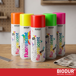 BIODUR Fluorescerende Neon Acryl Spuitverf - 400ml - Hoge Dekkracht - Sneldrogend - Weerbestendig - Multi-Oppervlak Binnen & Buiten