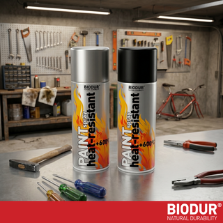BIODUR Hittebestendige Siliconen Spuitverf - 400ml - Tot 600°C - Anti-roest - Weersbestendig - Binnen/Buiten