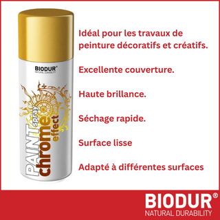 BIODUR - Spray Paint Chrome Effect - Gold - 400ml