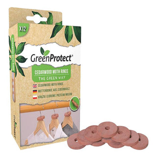Green-Protect Cedarwood Moth Rings - 12pc per pack