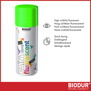 BIODUR Fluorescerende Neon Acryl Spuitverf - 400ml - Hoge Dekkracht - Sneldrogend - Weerbestendig - Multi-Oppervlak Binnen & Buiten