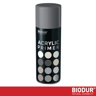 BIODUR Universal Acrylic Primer Spray Can - Grey - 400 ml - Anti-Rust - High-Fill - Quick Dry - Indoor & Outdoor