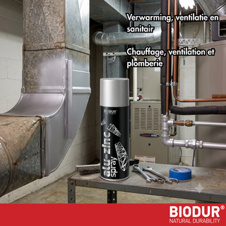 BIODUR High Temp Aluminium Zinc Aerosol Spray - 400ml - Anti Rust - Heat Resistant up to 350°C - Quick Dry - UV & Weather Resistant - Indoor/Outdoor