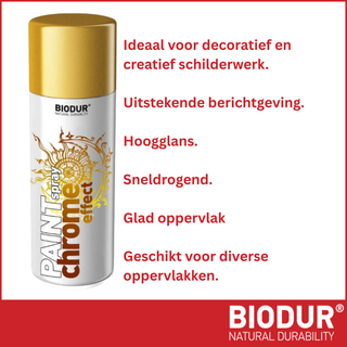 BIODUR - Spray Paint Chrome Effect - Gold - 400ml