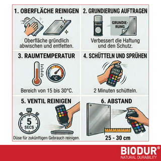 BIODUR - Universal Acrylic Enamel Paint - Aerosol Spray Can - High Gloss - 400 ml - UV and Weather Resistant - Quick-Dry Spray Paint - Indoor/Outdoor