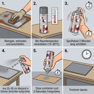 BIODUR Automotive Acryl Primer Spuitbus - Grijs - 500ml - Sneldrogend - Roestwerend - Hoge Hechting Grondverf - Carrosserie, Kunststof & Metaal