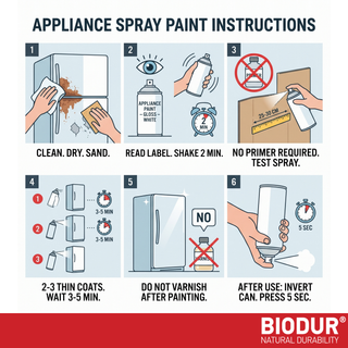 BIODUR Home Appliances Acrylic Spray Paint - White Gloss - 400ml - Water & Scratch Resistant - No Primer Required