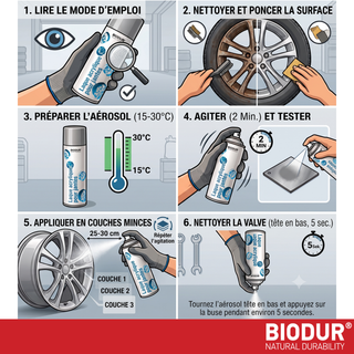 BIODUR Metallic Silver Acrylic Wheel Rim Spray Paint - 500ml - Anti Abrasion & Corrosion - Strong Adhesion - UV & Weather Resistant
