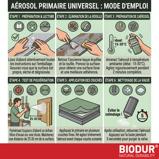 BIODUR Universal Acrylic Primer Spray Can - Grey - 400 ml - Anti-Rust - High-Fill - Quick Dry - Indoor & Outdoor