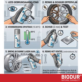 BIODUR Metallic Silver Acrylic Wheel Rim Spray Paint - 500ml - Anti Abrasion & Corrosion - Strong Adhesion - UV & Weather Resistant