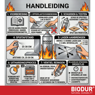 BIODUR Hitzebeständige Silikon-Sprühfarbe – 400 ml – Bis 600 °C – Rostschutz – Wetterbeständig – Innen/Außen