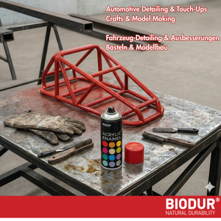 BIODUR - Universal Acrylic Enamel Paint - Aerosol Spray Can - High Gloss - 400 ml - UV and Weather Resistant - Quick-Dry Spray Paint - Indoor/Outdoor