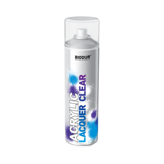 BIODUR Automotive Acrylic Clear Lacquer Spray Paint - 500ml - Non-Yellowing UV-Proof, Quick Dry Hard Top Coat - Metal, Plastic & Auto Body