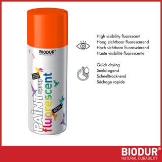 BIODUR Fluorescerende Neon Acryl Spuitverf - 400ml - Hoge Dekkracht - Sneldrogend - Weerbestendig - Multi-Oppervlak Binnen & Buiten