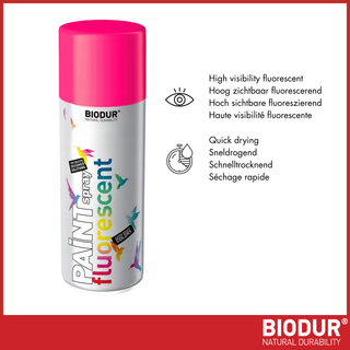 BIODUR Fluorescerende Neon Acryl Spuitverf - 400ml - Hoge Dekkracht - Sneldrogend - Weerbestendig - Multi-Oppervlak Binnen & Buiten