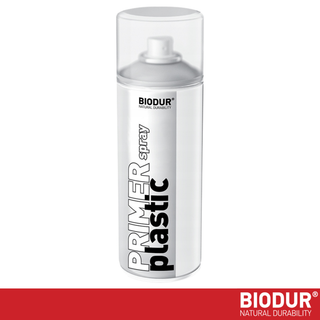 BIODUR Transparent Plastic Primer Spray - 400ml - High Adhesion & Coverage - Quick-Dry - Indoor/Outdoor - Lightly Pigmented