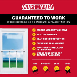 Catchmaster® Transparente Fliegenfalle für Fenster, 4 Stück pro Packung