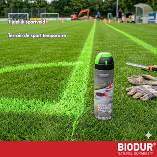 BIODUR Acrylic Inverted Construction Marking Spray Paint - 500 ml - Fluorescent - Weather/UV-resistant - Quick-drying - High visibility