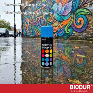 BIODUR - Universal Acrylic Enamel Paint - Aerosol Spray Can - High Gloss - 400 ml - UV and Weather Resistant - Quick-Dry Spray Paint - Indoor/Outdoor