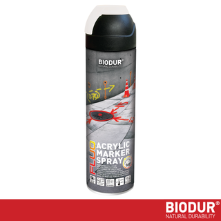 BIODUR Acryl Markeerspray - 500 ML - Fluorescerend - 360 graden Ventiel - Weer/UV-bestendig - Sneldrogend - Hoge zichtbaarheid