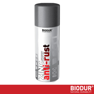 BIODUR High Temp Zinc Aerosol Spray - 400ml - Anti Rust - Heat Resistant up to 400°C - Quick Dry - UV and Weather Resistant - Indoor/Outdoor