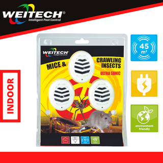 Weitech Ongediertebestrijder Ultrasoon 45 m2 - 3pack