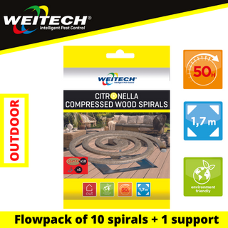 Weitech Citronella Compressed Wood Spiral against mosquitoes - 10 pcs per box