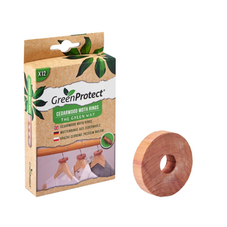 Green-Protect Cedarwood Moth Rings - 12pc per pack