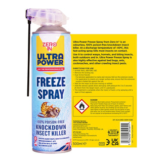 Zero In - Freeze Spray Knockdown Insect Killer - 500ml Dual Action Aerosol